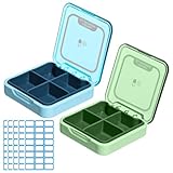 📍【4 grands compartiments】Ce pilulier possède 4 compartiments avec séparateurs souples pour un rangement organisé des médicaments, vitamines et compléments alimentaires. Le mélange est évité et l'accès reste facile et clair.