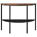 IRONCK Console Table for Entryway Half Moon/Half Round, Entry Table with Shelf, Round Pipe Legs, Industrial Style,Vintage Brown