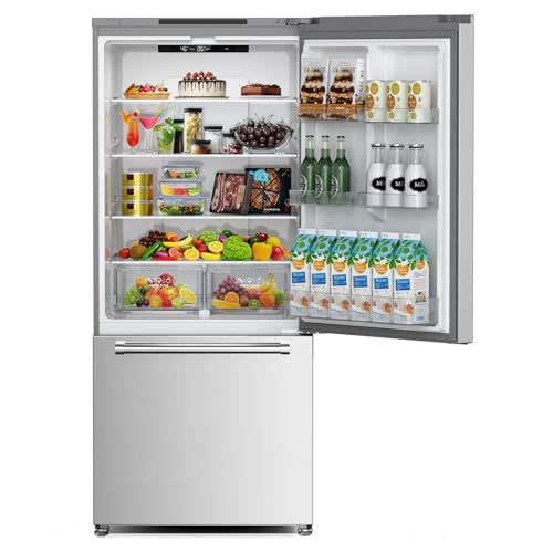 Image of Antarctic Star French Door Refrigerator, Auto Ice & Water Filter, VCM Stainless, Multi-Air, Fast Cooling, Inverter, LED Alarm, Energy Star, 18 Cu Ft, Silver