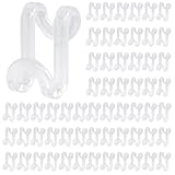 HAKDAY 60PCS Clear Clothes Hanger Connector Hooks, Heavy Duty Space Saving Hooks Hanger Connectors for Velvet Hangers Wooden Hangers Closet Organizer