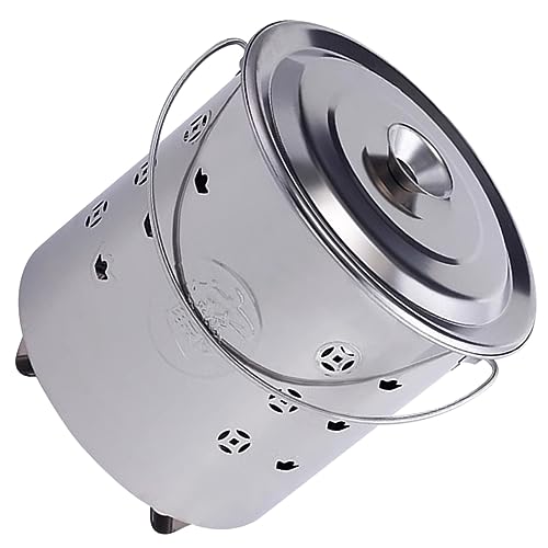 GANAZONO Feuerstelle Fass Verbrennen Gartenverbrennungsanlage Gartenverbrennungseimer Feuereimer Komposttonne Vorfahren Geld Brennendes Fass Dicker Schnitt Rostfreier Stahl Container