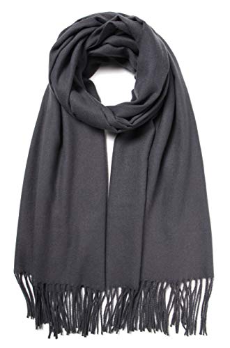 Cindy & Wendy Large Soft Cashmere Silky Pashmina Solid Shawl Wrap Scarf for Women