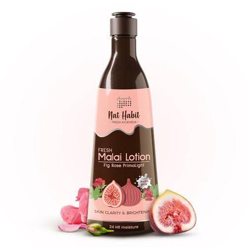 Image of Nat Habit Fresh Whipped Body Lotion, Fig Rose PrimaLight Fresh Malai Lotion, For Skin Brightening & 24HR Moisture Protection, 250 ml (Pack of 1)