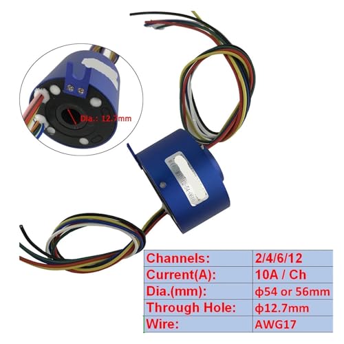 Anillo colector de paso para cámaras de seguridad de 360 grados y plataformas rotativas 3