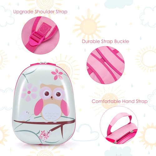 KOTEK Kids Carry On Luggage Set, 16" Hardside Rolling Suitcase with Spinner Wheels, Travel Rolling Luggage for Boys Girls (Owl)3