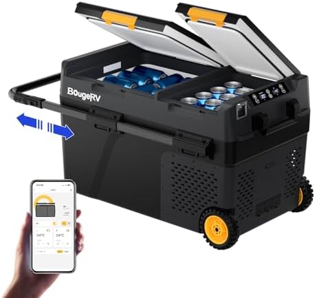 BougeRV ポータブル冷蔵庫 車載冷蔵庫 ポータブル冷凍庫 大容量 40L バッテリー内蔵可能 -20℃～20℃ 急速冷凍 2...
