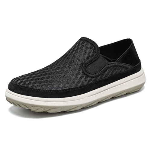Mocasines casuales para hombre transpirables con malla de panal de abeja estilo retro