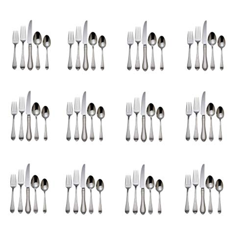 Reed Barton Hammered Antique 1810 Stainless Steel - 60 Piece Set Service for Twelve