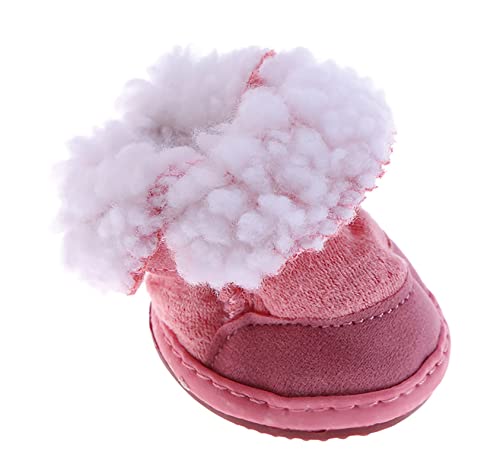 Hundeschuhe Pfotenschutz,Hundeschuhe Kleine Hunde,Plüsch Hundestiefel,Hundeschuhe Winter,Hund Schneestiefel,Hunde Schuhe Anti Rutsch,Schneestiefel für Haustiere für kleine,Sport im Freien (Rosa 2)