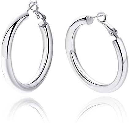 6 Pairs Hoop Earrings 14K Gold Plated Huggie Hoop Earrings Sterling Silver Small Hoop Earrings Set Tiny Cubic Zirconia Cartilage Earrings for Women Men