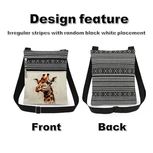 Giraffe Print Crossbody Bag Adjustable Shoulder Strap for Giraffe Enthusiast Birthday Gift Holiday Present for Adult Friend 7