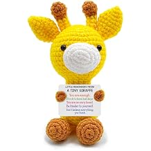 Inspirational Crochet Cheerful Giraffe Christmas Stocking Stuffers Handmade Cute Emotional Cheer Uplifting Support Funny Gift for Women Student College Coworkers Birthday Graduation Friendship