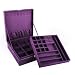 Aspire Lint Jewelry Box / Jewelry Organizer, Two-layer, 10" x 10" x 3", Gift Idea - Purple