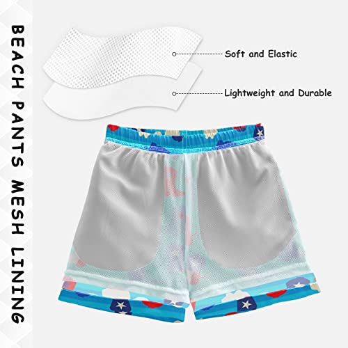 Mazeann Boys' Board Shorts American Cowboy Boys' Swim Trunks Shorts Bathing Suits Swimwears, 3T Multi #TOP3