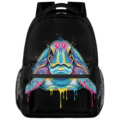 Mochila colorida tortuga marina ligera para niños y niñas ideal para la escuela