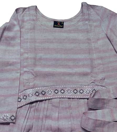Image of DUMMY SHAPE Feeding Kurtis for Women Cotton Rayon | Floral Pregnancy Anarkali Kurta with Dual Nursing Zippers to Pre & Post Partum | Maternity Dresses | Gifts for Pregnant Woman