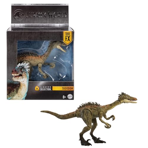 Mattel Jurassic World Hammond Collection, Especie Troodon, Dinosaurio de Juguete, 14 articulaciones, JDJ11