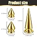 170 Pieces Multiple Sizes Cone Spikes Screwback Studs Rivets Large Medium Small Metal Tree Spikes Studs for Punk Style Clothing Accessories DIY Craft Decoration (Golden)