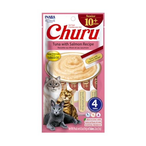 Image of INABA Churu Senior Lickable Cat Treats, Tuna Salmon, 1 Count (Pack of 192)