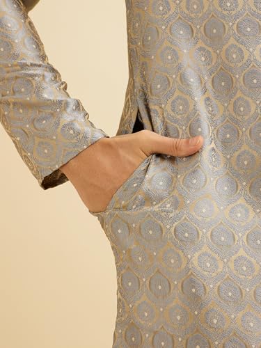 Image of Manyavar Men's Brocade Self Design Kurta Set (2pcs)