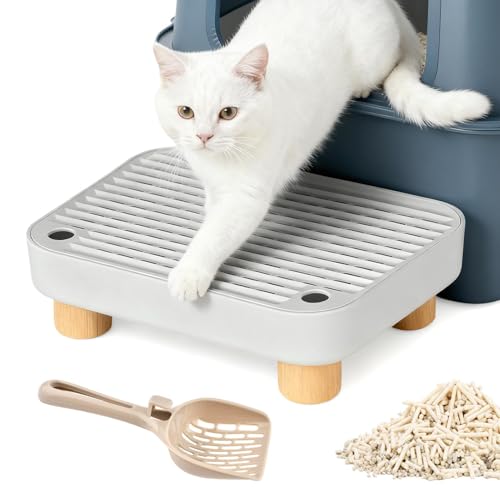 DiQiRenQin Litter Box Step, Litter Box Ramp with Removable Wooden