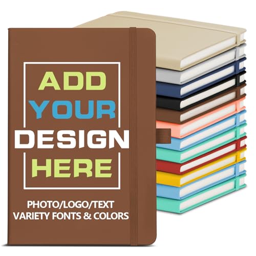 ENOMY Custom Notebook Line Paper A5 Notebook with Name Hardcover Personalized Journal - Gift for Women Men Collegue Friend