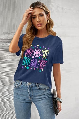 Dot Day Shirt for Women Colorful Pastel Dots Graphic Shirts Happy Dot-Day Shirts Inspire Positive Teacher Tee Top4