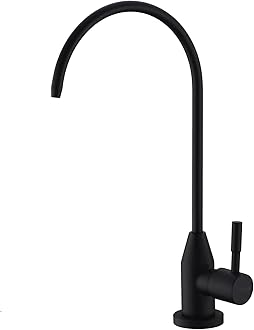 Drinking Water Faucet, Black RO Faucet Modern for Under Sink Water Filter System Non-Air Gap 360-degree Swivel Spout