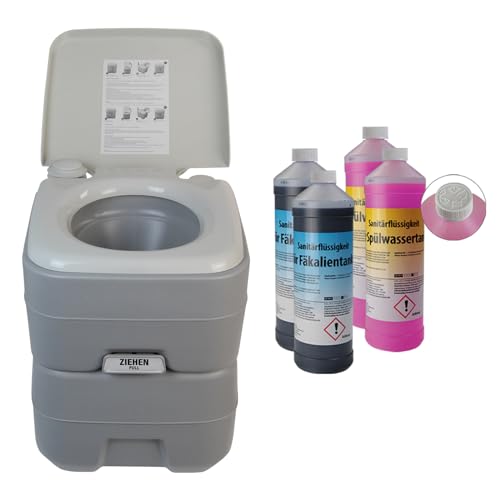 Montafox Campingtoilette 24 Liter - Mobile Toilette Mit 20L Frischwassertank