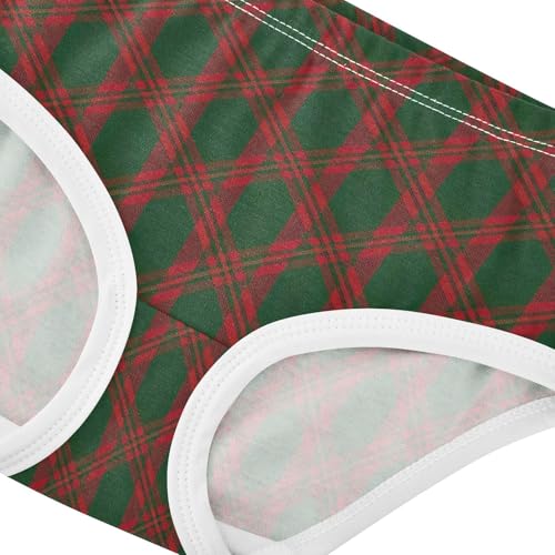 Dark Green Maroon Red Plaid Panties for Girl Toddler Girls Underwear Cotton Animal Underpants Briefs 2t4