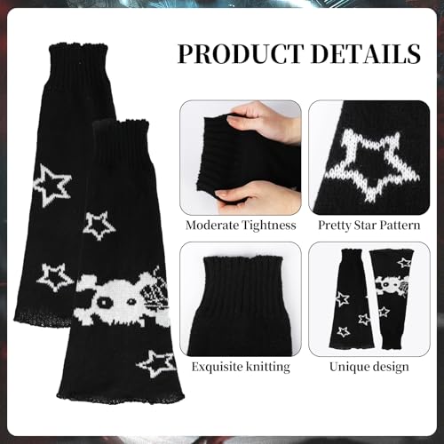 Image of Star Arm Warmers Print Two Side Wear Leg Warmers Set Y2k Girls Japanese Kawaii Harajuku Accessory