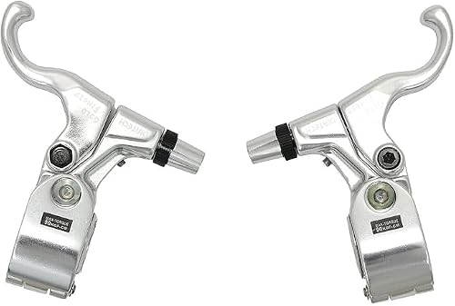 Dia_compe Sliver Dia-Compe Tech99ds Gold Finger Brake Lever Set For Fixie & Bmx, Silver, Dp2524,