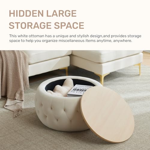 Iwmh STORAGE OTTOMAN-01 Round Storage Ottoman Coffee Table thumb #6