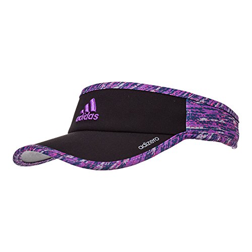 adidas womens Adizero II Visor, Black/ Shock Purple/ Raffia Print, One Size