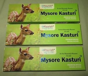 Flourish Fragrance Mysore KASTURI Incense Sticks 50g Boxes (3)