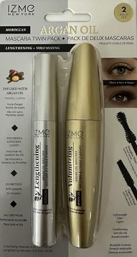 IZME New York ARGAN OIL MASCARA TWIN PACK LENGTHENING, VOLUMIZING / 6.0, 4.0 ml, Black