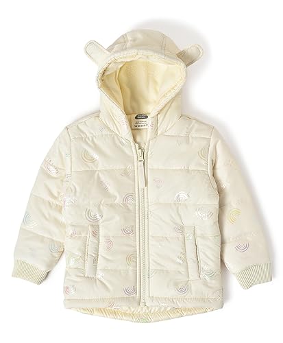 Image of Mi Arcus Purple Baby Puffer Jacket with Stand Collar for Girls Kids Infants Toddlers