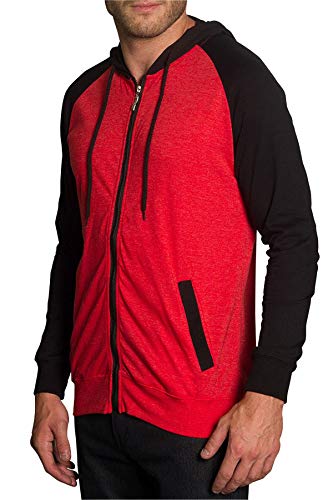 Men's Raglan Lightweight Zip Up Hoodie Sweatshirts2