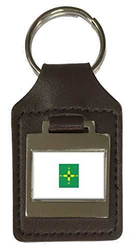 Porte-clés en cuir gravé District fédéral, accessoire de maroquinerie haut de gamme