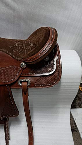 image for Generic Tasmiya Western Leather Barrel Racing Pleasure Trail Horse Sad