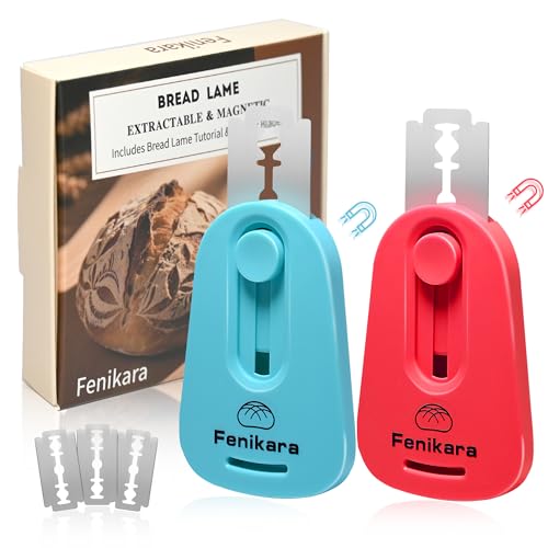 2PCS Upgraded Magnetic Sourdough Scoring Tool & Versatile Bread Scoring Tool- Professional Bread Lame for Sourdough Bread baking & Bread Making Tools - Scoring Patterns booklet & Razor Blades