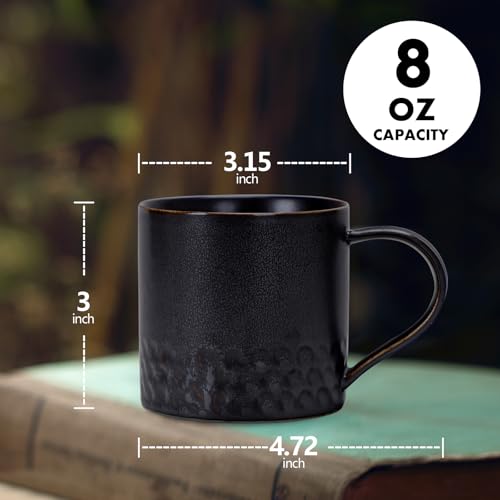 Taza de café cerámica 8 oz estilo japonés con asa miniatura 2