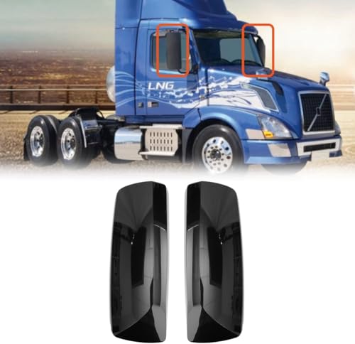 SEPEY Door Mirror Covers Compatible with Volvo VNL Trucks, Passenger/Right and Driver/Left Side Door Mirror Housing A Pair Black Fits for Volvo VNL VN Trucks 04-17
