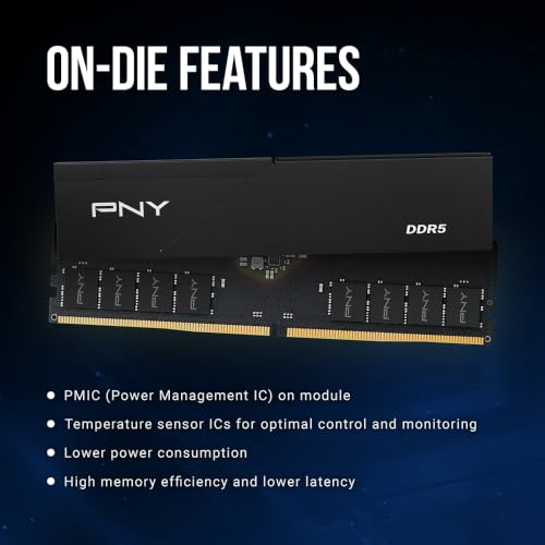 Image of PNY DDR5 32GB (2x16GB) 5600MHz CL46 Low Profile Desktop Memory Kit | PC5-44800, CL46, 1.1V, 288-Pin, RAM, Compatible: 5200MHz, 4800MHz - MD32GK2D5560046LP