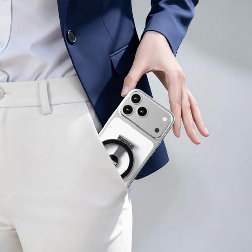 ZBHISHE Magnetic Phone Ring for MagSafe Grip [Phone Holder] [Dual-Sided Magnetic] [Magnet Phone Stand Grip Compatible with Car Mounts] Mag Safe Accessory for iPhone 17/16/15/14/13 Pro Max Plus, Grey — view 7