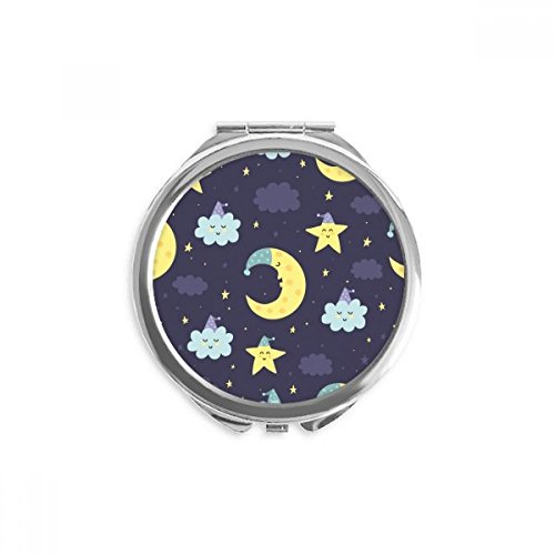 Espejo redondo portátil con diseño de luna para retocar tu maquillaje en cualquier lugar