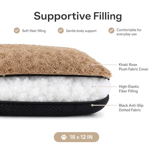 Image of Dog Crate Pad for Crate /Floor /Car for Extra Small Dogs Washable | Small Dogs Crate Pad with Non Slip Bottom,Soft Dog Crate Pad for Toy Poodle Yorkshire Chihuahua,18 inchx12 inch Brown