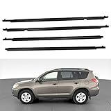 4-piecs Weatherstrip Window Molding Trim Sill Seal Belt Replacement for RAV4 2009 2010 2011 2012