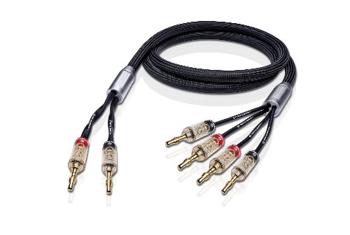 Oehlbach XXL Fusion Four B 300 - High-End Bi-Wiring Lautsprecherkabel Set mit Banana-Verbinder - Made in Germany - 2 x 3m - schwarz