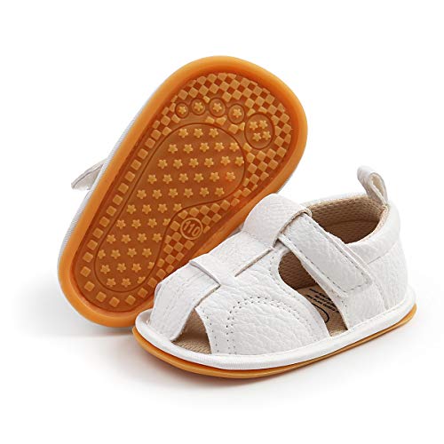 Image of RVROVIC Baby Boys Girls Sandals Premium Infant Summer Outdoor Shoes PU Lightweight Soft Anti-Slip Sole Toddler Prewalker